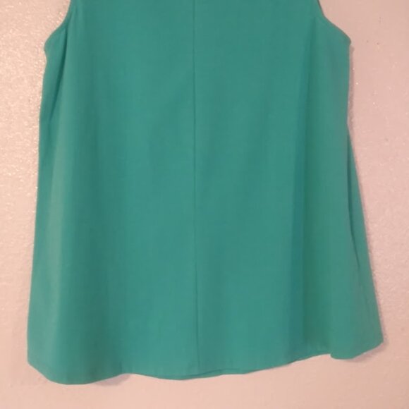 Denim & CO women's size M turquoise blue sleeveless blouse - Picture 6 of 12